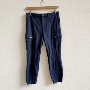 Halara Cargo Pants Women L Navy Blue Excellent Petite High Rise Utility Pockets